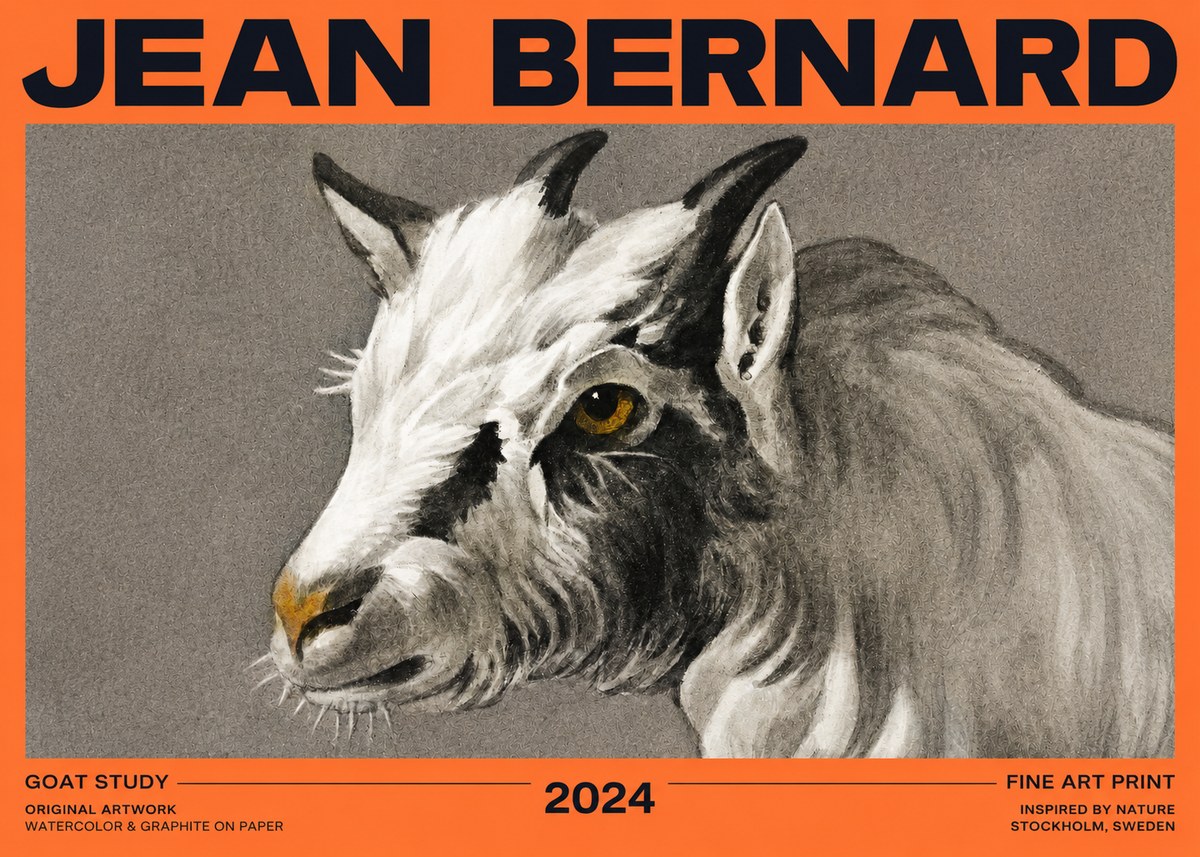 Jean Bernard Goat Study No2 - Juliste