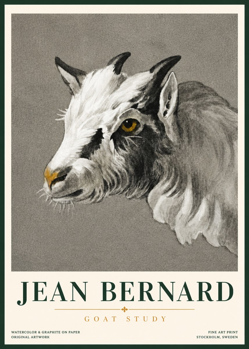 Jean Bernard Goat Study No3 - Juliste