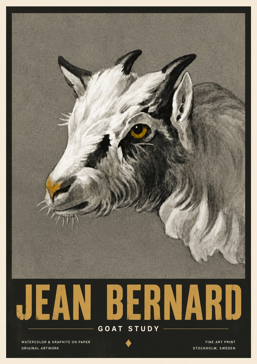Jean Bernard Goat Study No5 - Juliste