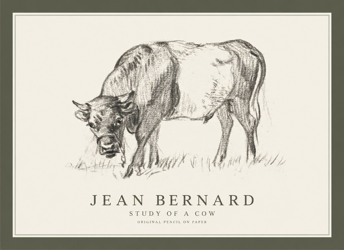 Jean Bernard Study of a Cow II No1 - Juliste