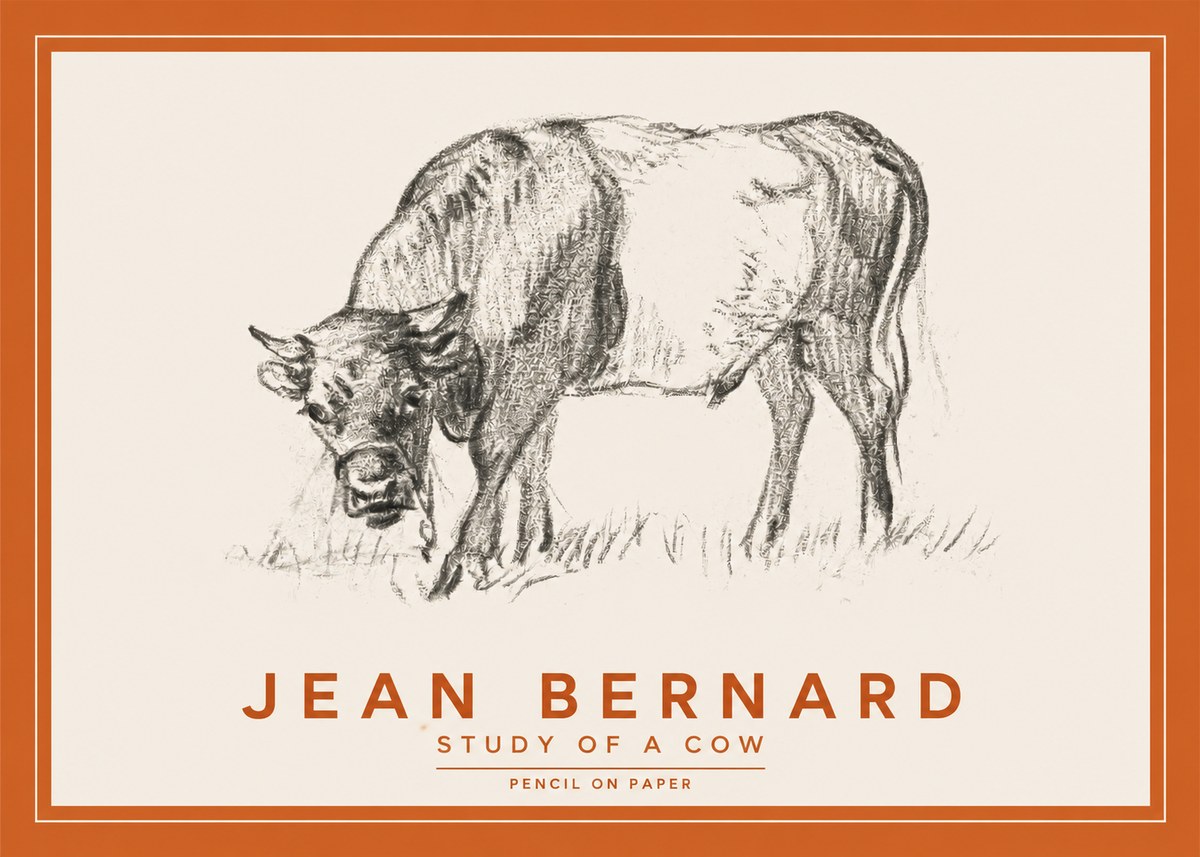 Jean Bernard Study of a Cow II No2 - Juliste