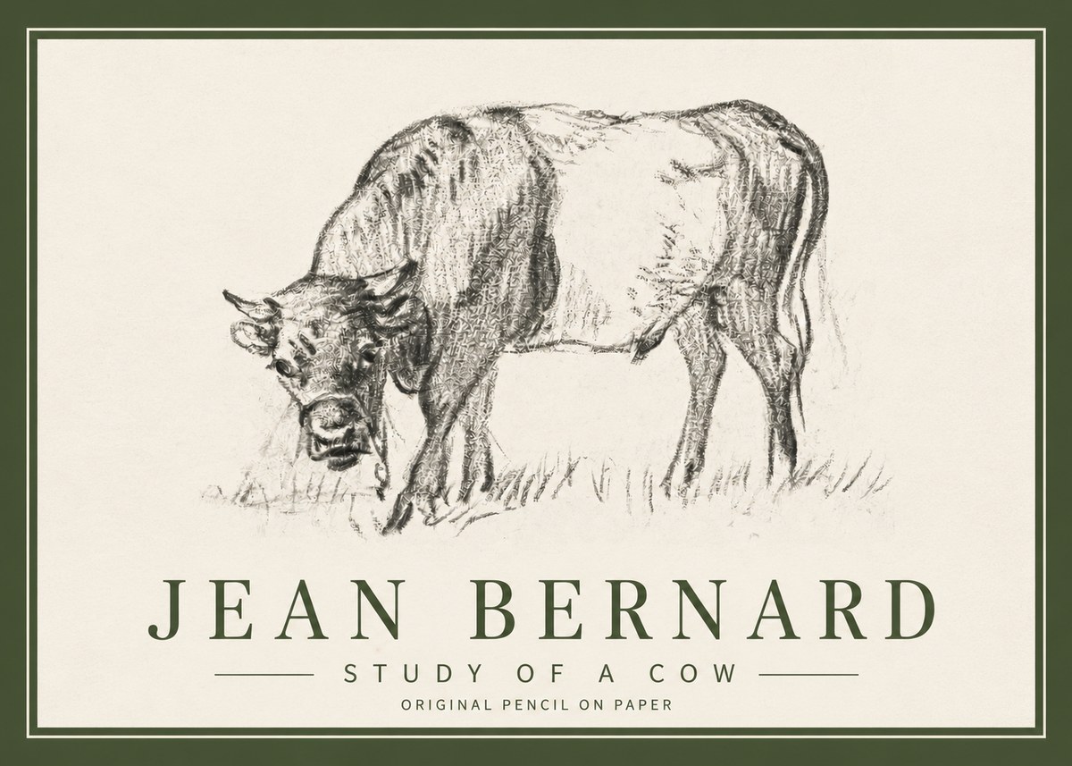 Jean Bernard Study of a Cow II No3 - Juliste