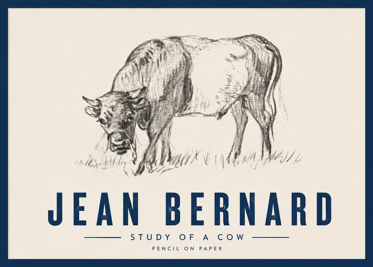 Jean Bernard Study of a Cow II No4 - Juliste