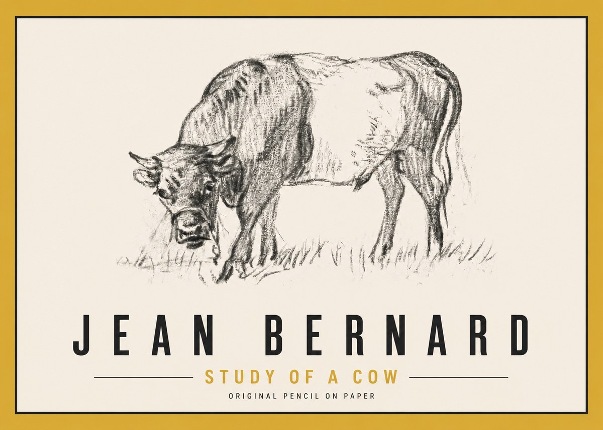 Jean Bernard Study of a Cow II No6 - Juliste