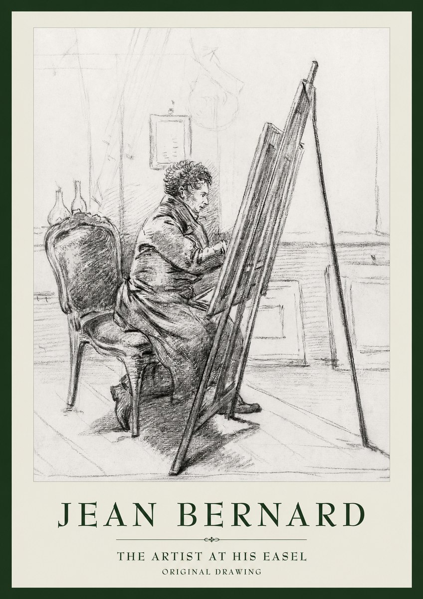 Jean Bernard The Artist at His Easel No1 - Juliste