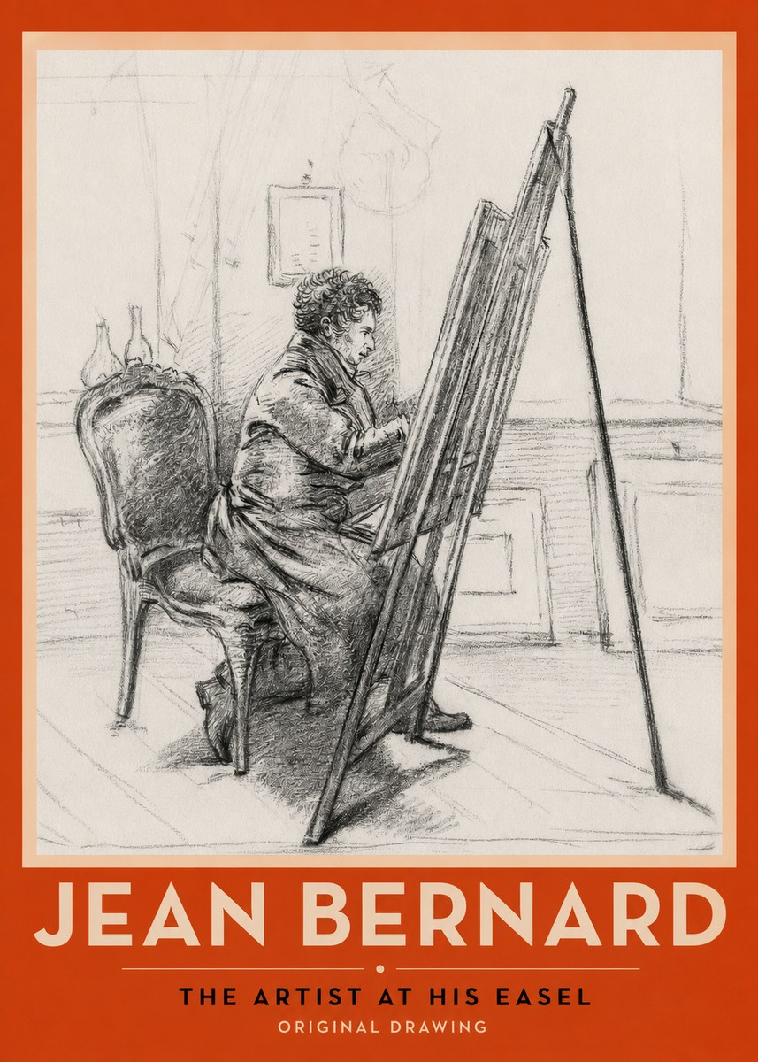 Jean Bernard The Artist at His Easel No2 - Juliste