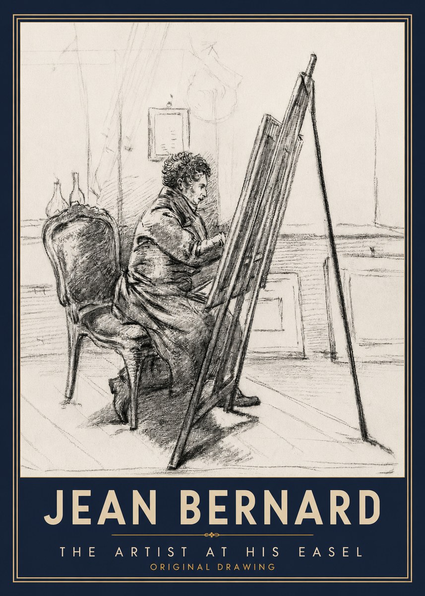 Jean Bernard The Artist at His Easel No3 - Juliste