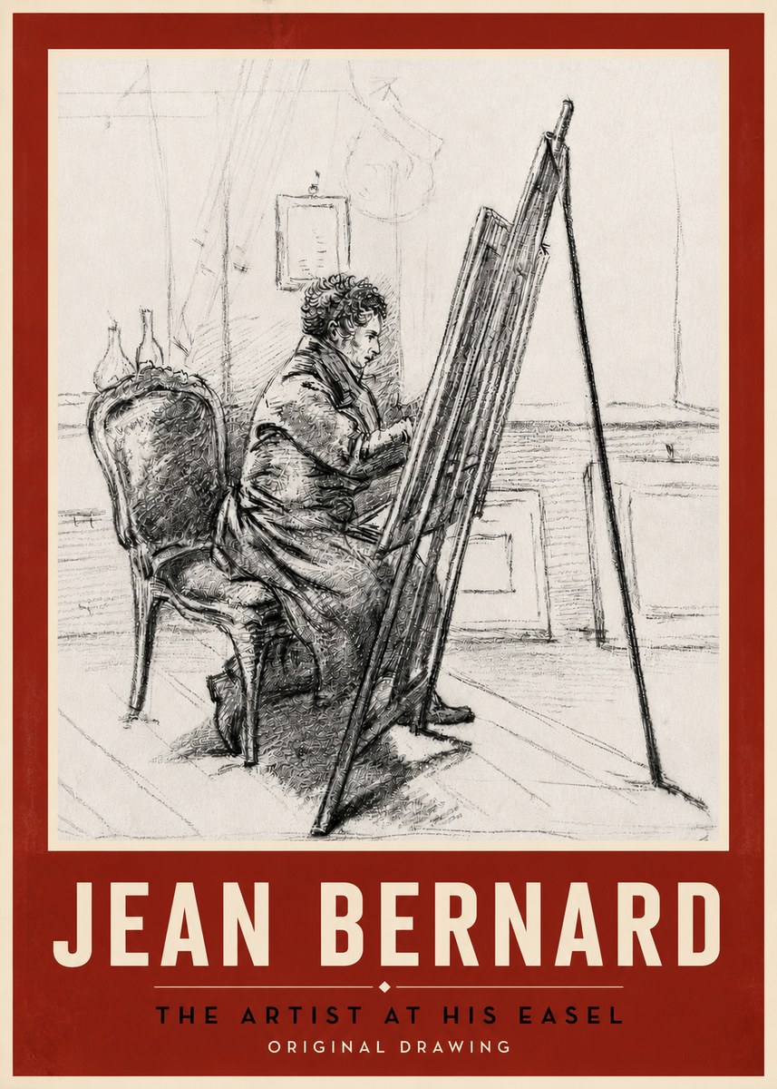 Jean Bernard The Artist at His Easel No5 - Juliste