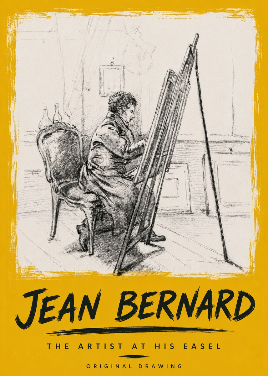 Jean Bernard The Artist at His Easel No6 - Juliste