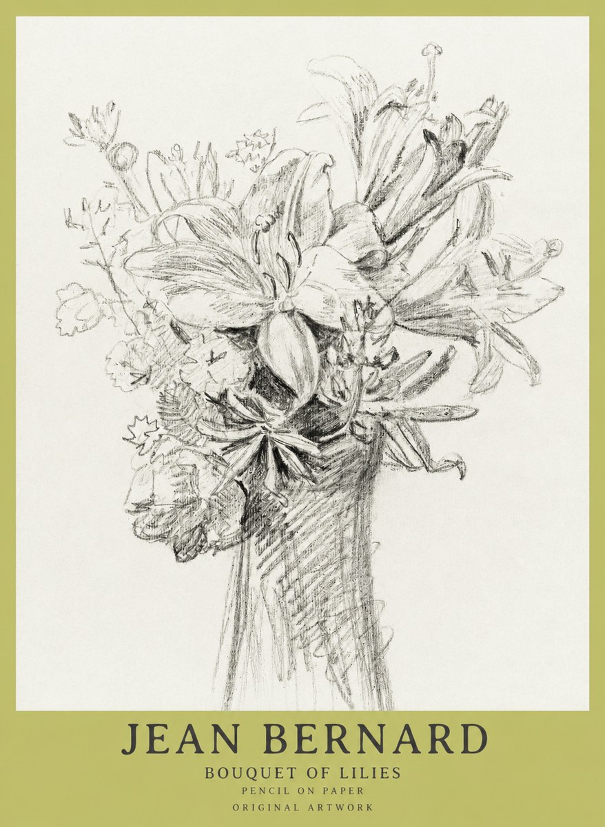 Jean Bernard Bouquet of Lilies No1 - Juliste