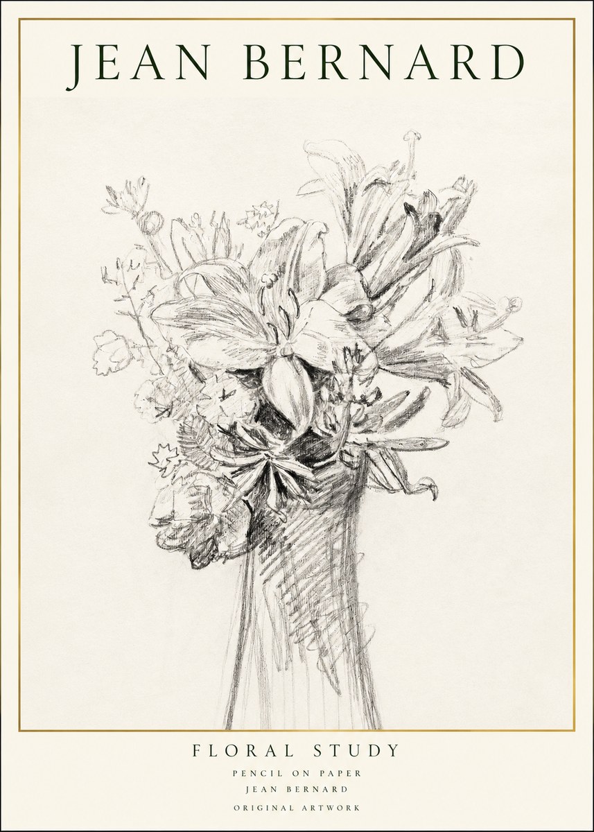 Jean Bernard Bouquet of Lilies No2 - Juliste