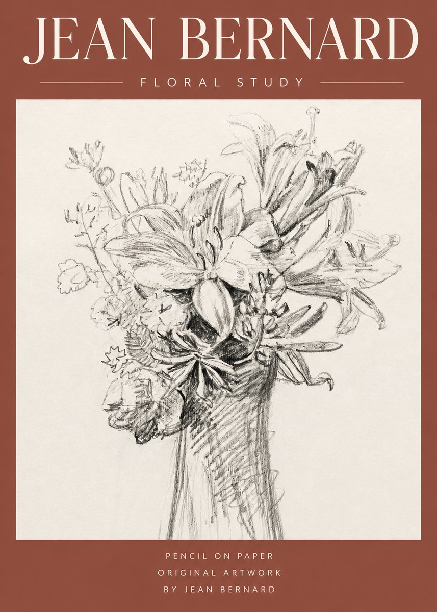 Jean Bernard Bouquet of Lilies No4 - Juliste