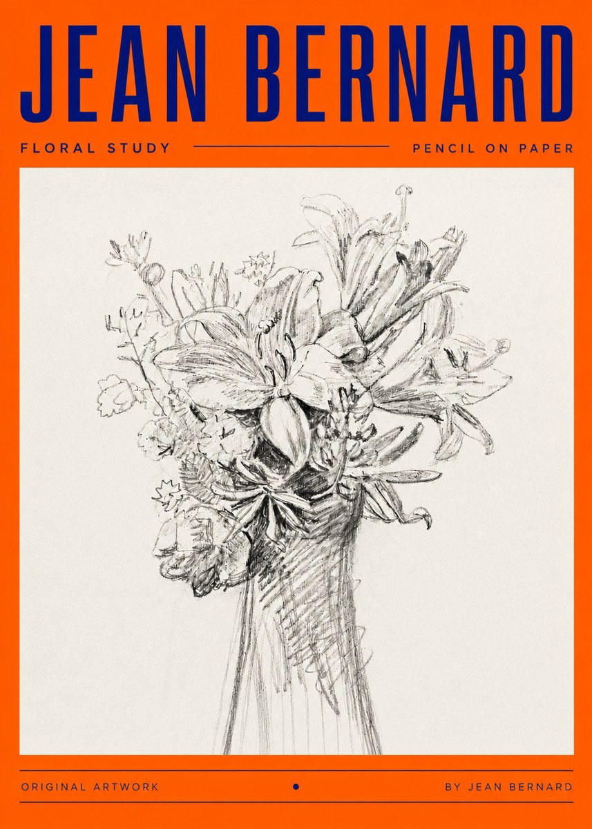 Jean Bernard Bouquet of Lilies No5 - Juliste