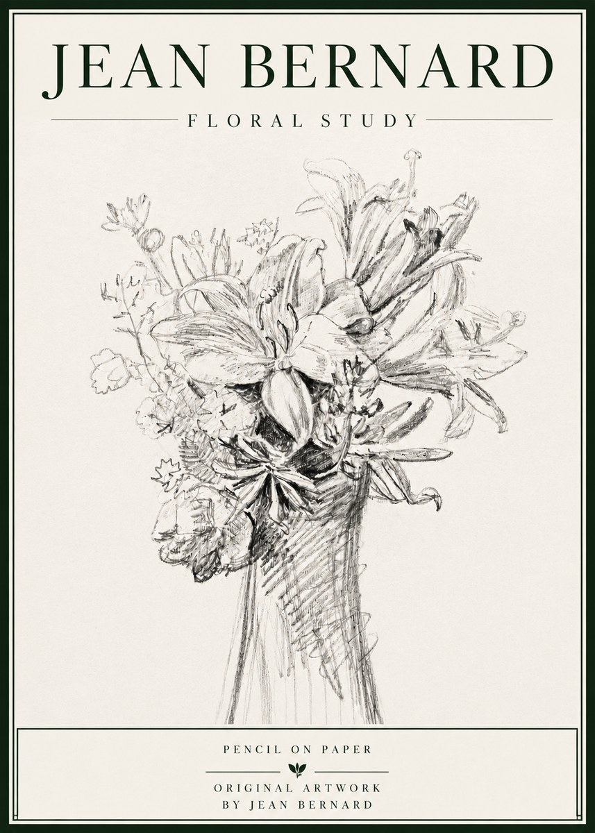 Jean Bernard Bouquet of Lilies No6 - Juliste