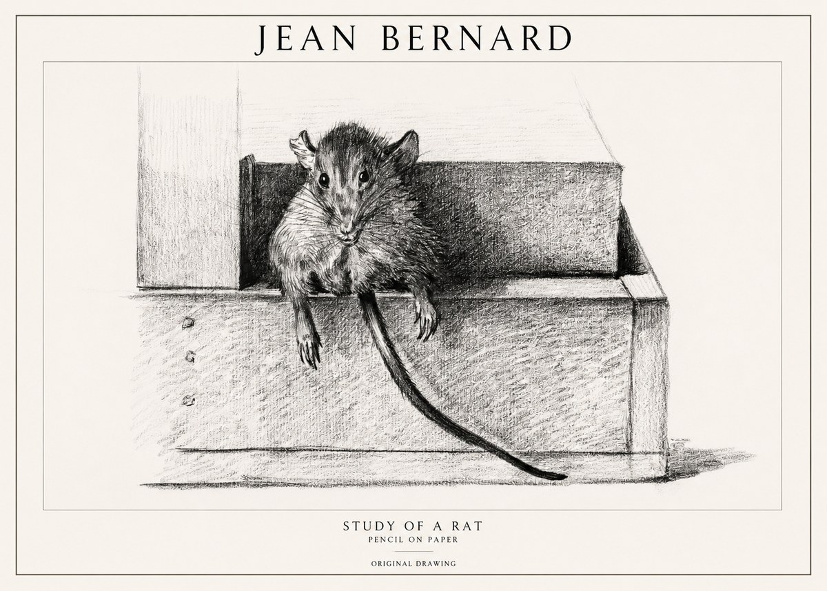 Jean Bernard Study of a Rat I No1 - Juliste