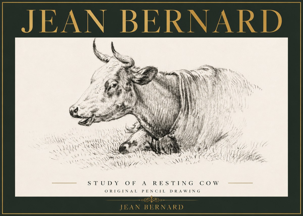 Jean Bernard Study of a Resting Cow IV No5 - Juliste