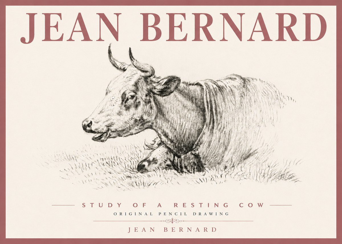 Jean Bernard Study of a Resting Cow IV No6 - Juliste