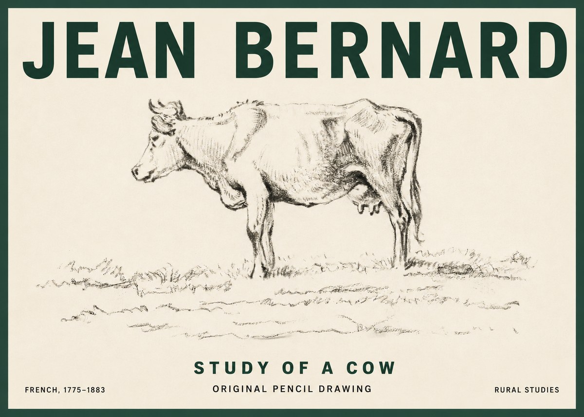 Jean Bernard Study of a Cow III No3 - Juliste
