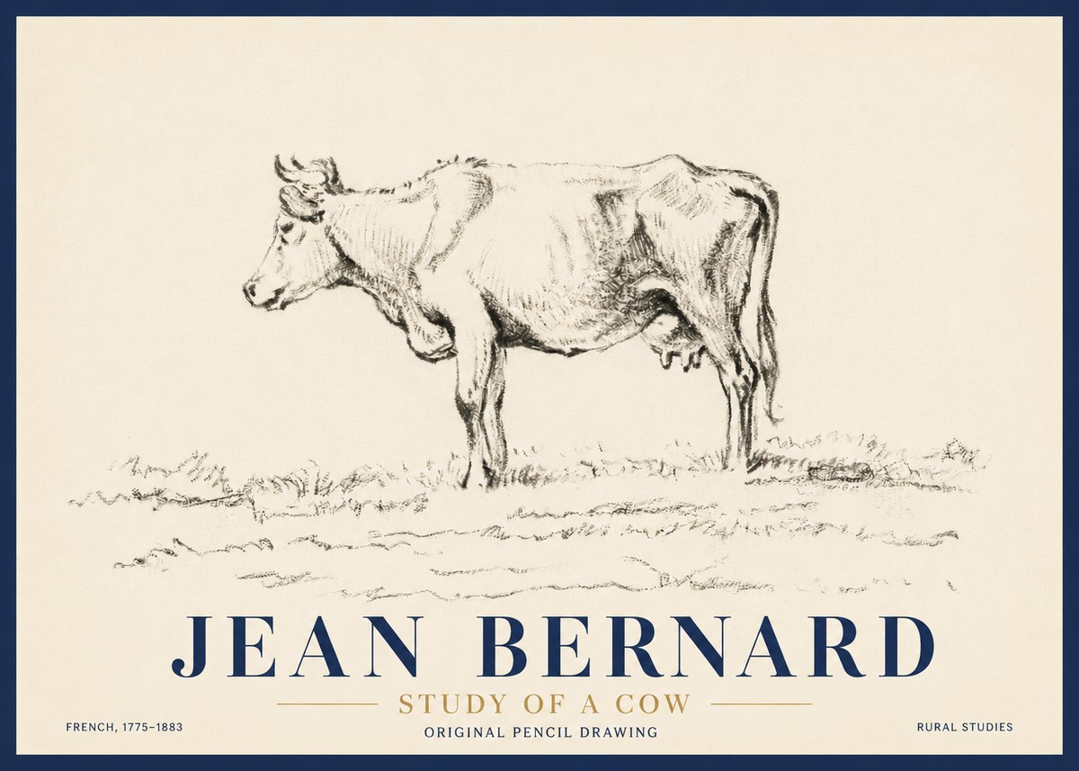 Jean Bernard Study of a Cow III No4 - Juliste