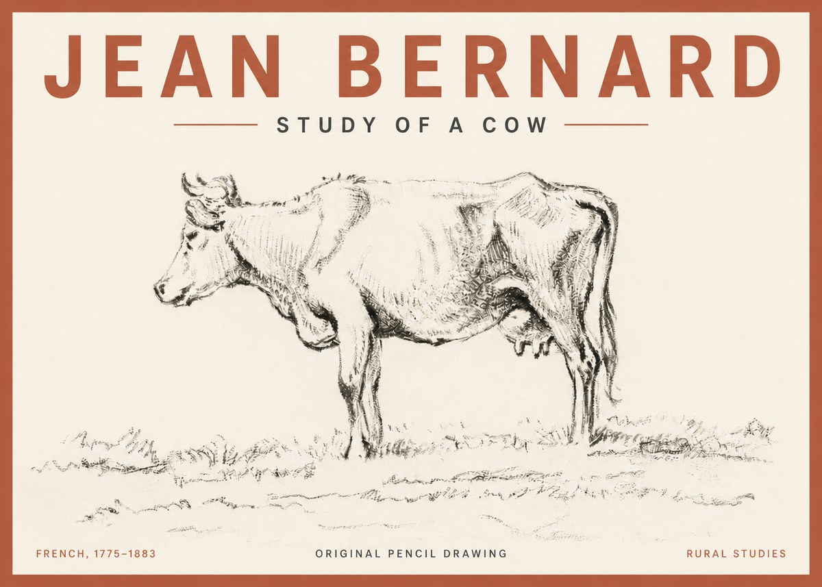 Jean Bernard Study of a Cow III No6 - Juliste