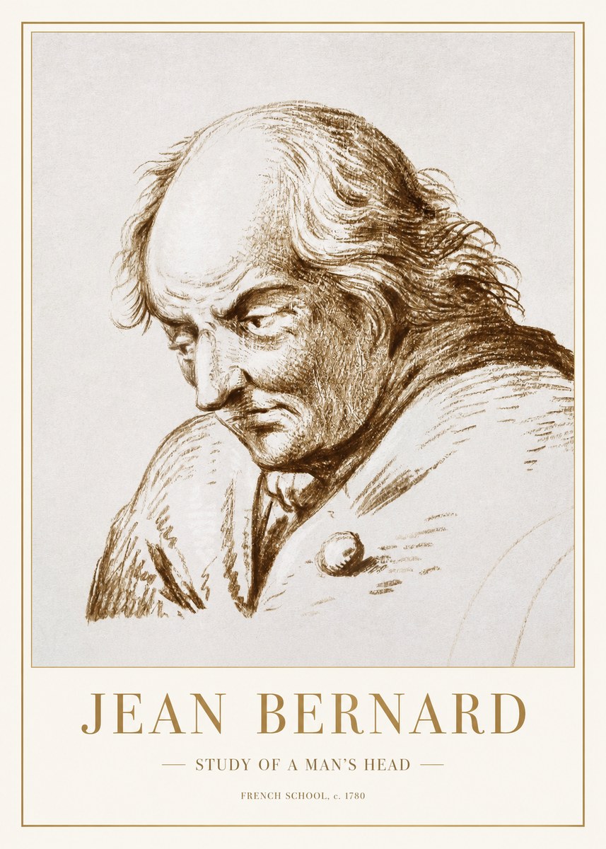 Jean Bernard Study of a Man's Head No1 - Juliste