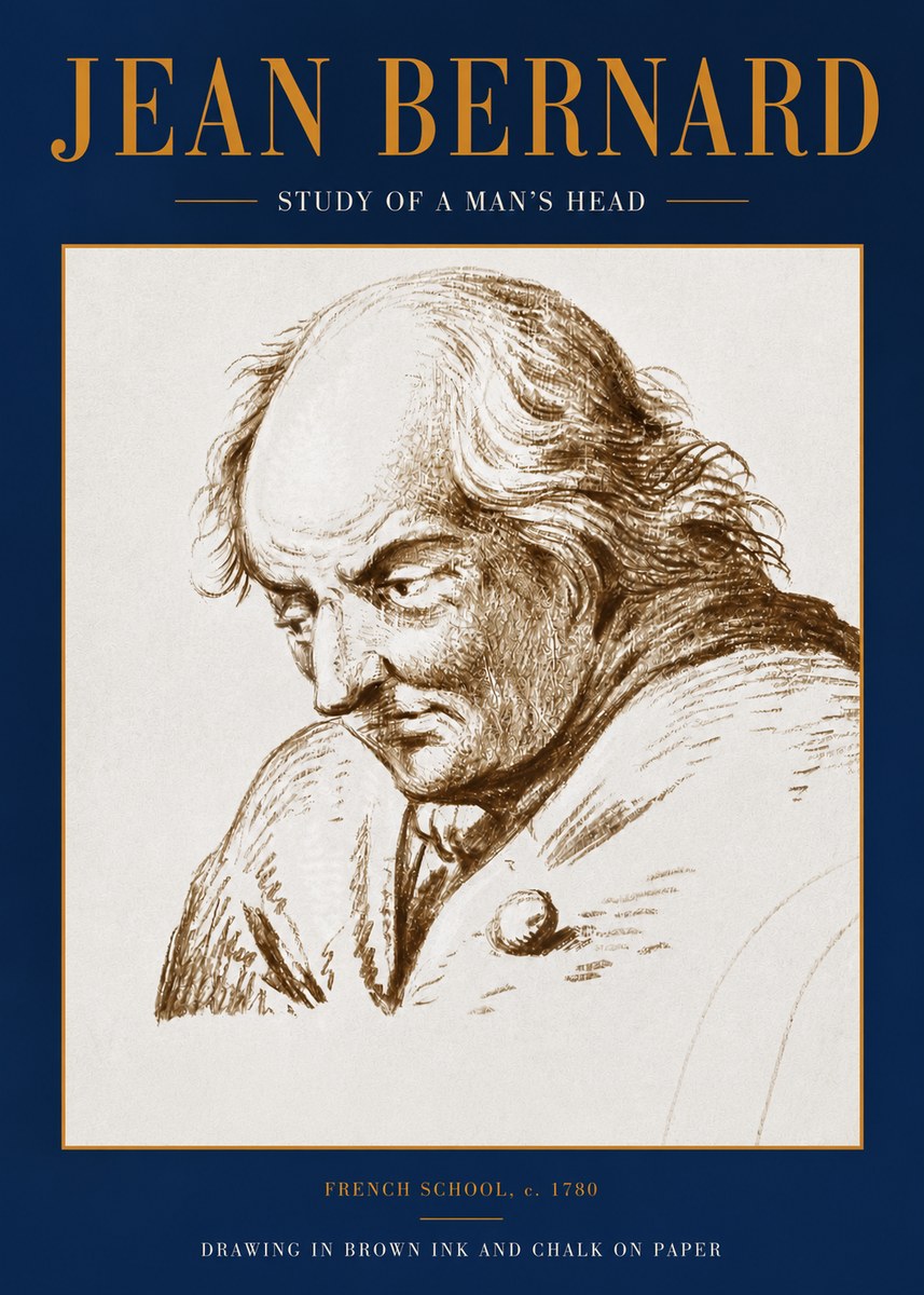 Jean Bernard Study of a Man's Head No3 - Juliste