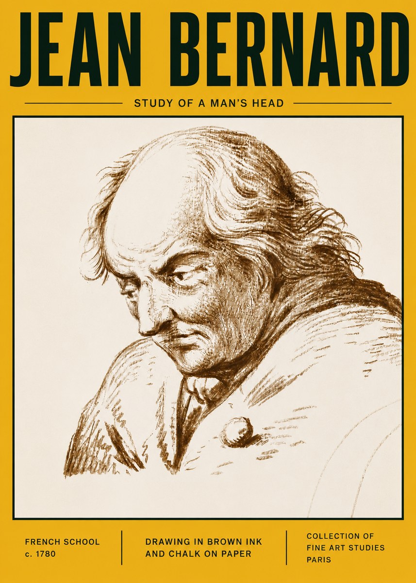 Jean Bernard Study of a Man's Head No6 - Juliste
