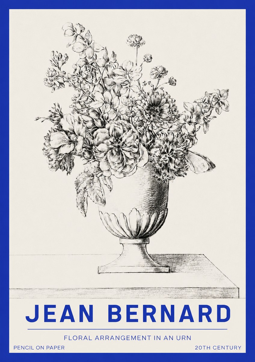 Jean Bernard Floral Arrangement in an Urn No2 - Juliste