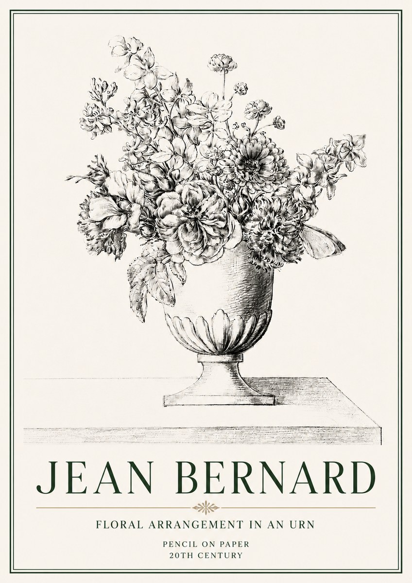 Jean Bernard Floral Arrangement in an Urn No4 - Juliste