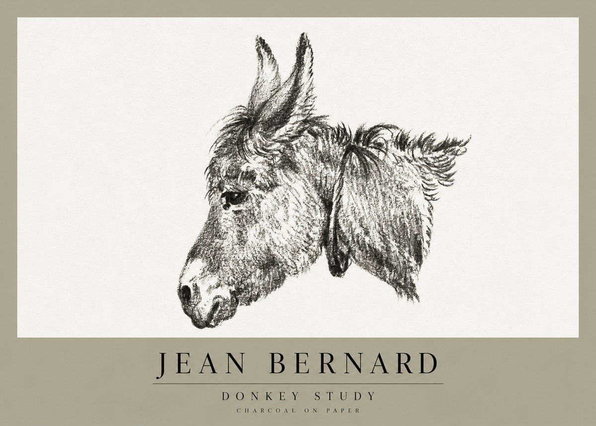 Jean Bernard Donkey Study III No1 - Juliste
