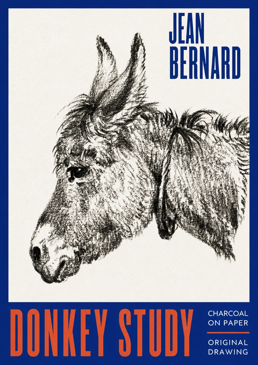 Jean Bernard Donkey Study III No2 - Juliste
