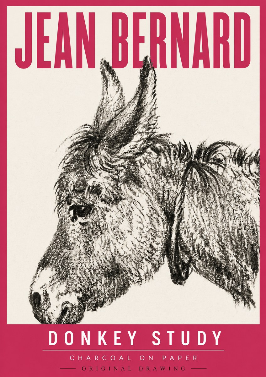 Jean Bernard Donkey Study III No5 - Juliste