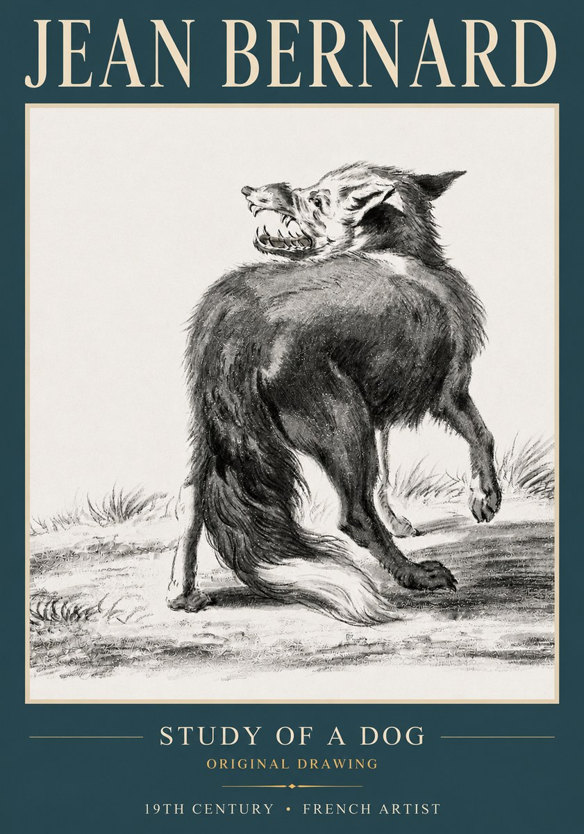 Jean Bernard Study of a Dog II No3 - Juliste