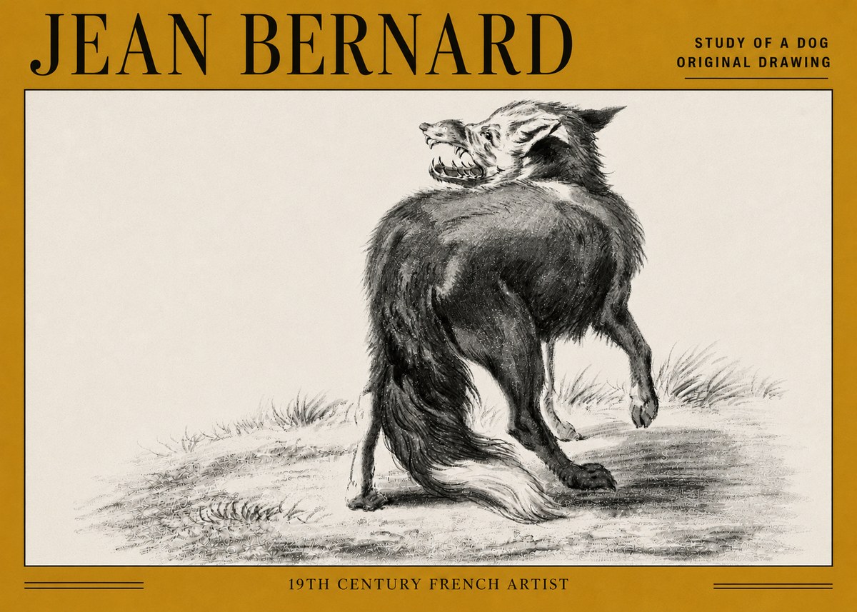 Jean Bernard Study of a Dog II No5 - Juliste