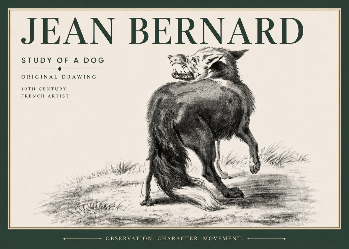 Jean Bernard Study of a Dog II No6 - Juliste