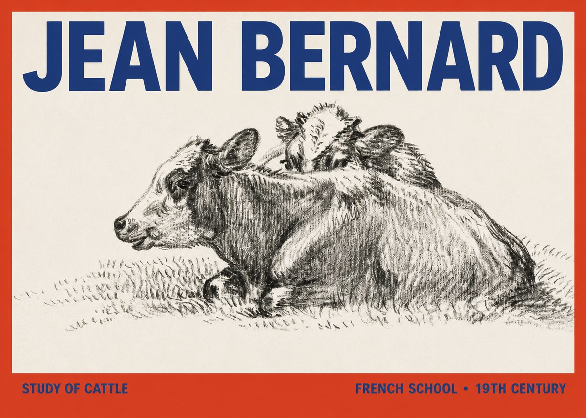 Jean Bernard Study of Cows No3 - Juliste