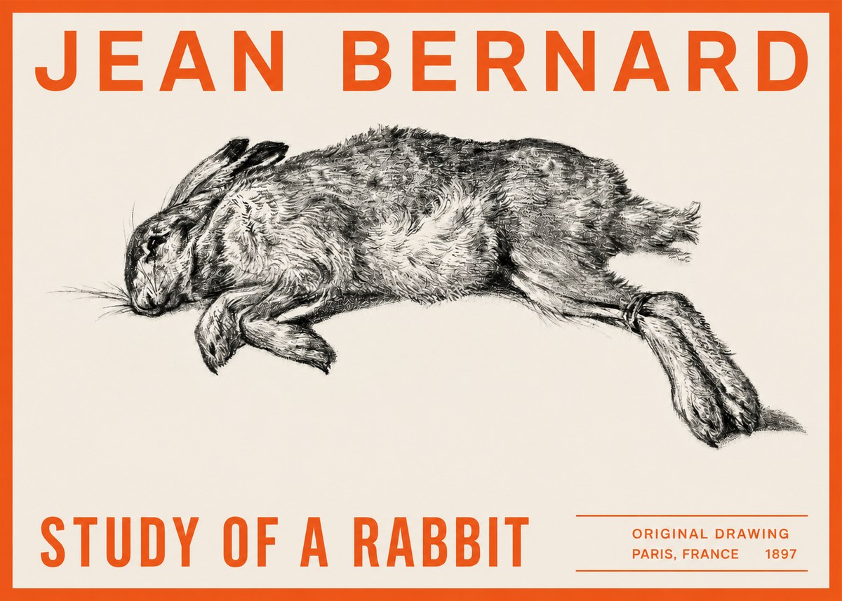 Jean Bernard Study of a Rabbit No2 - Juliste