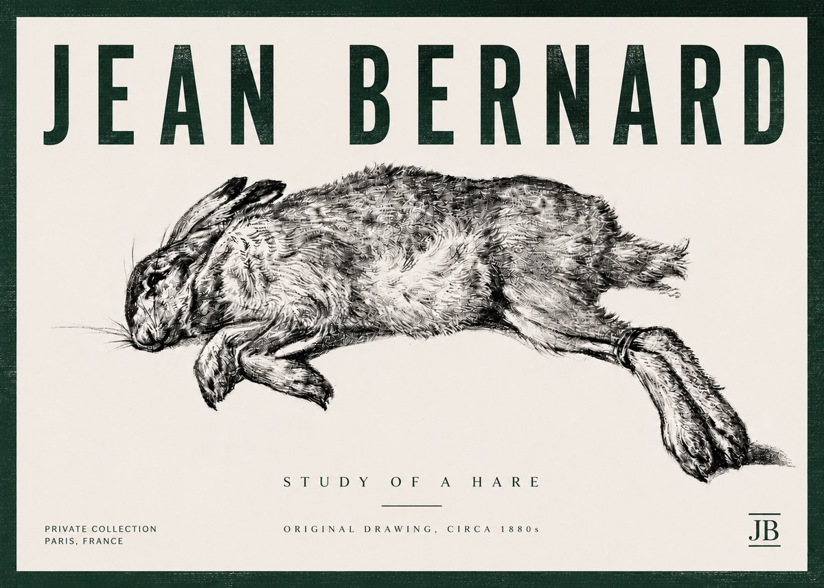 Jean Bernard Study of a Rabbit No6 - Juliste