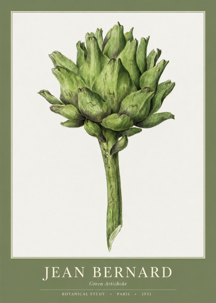 Jean Bernard Green Artichoke No1 - Juliste