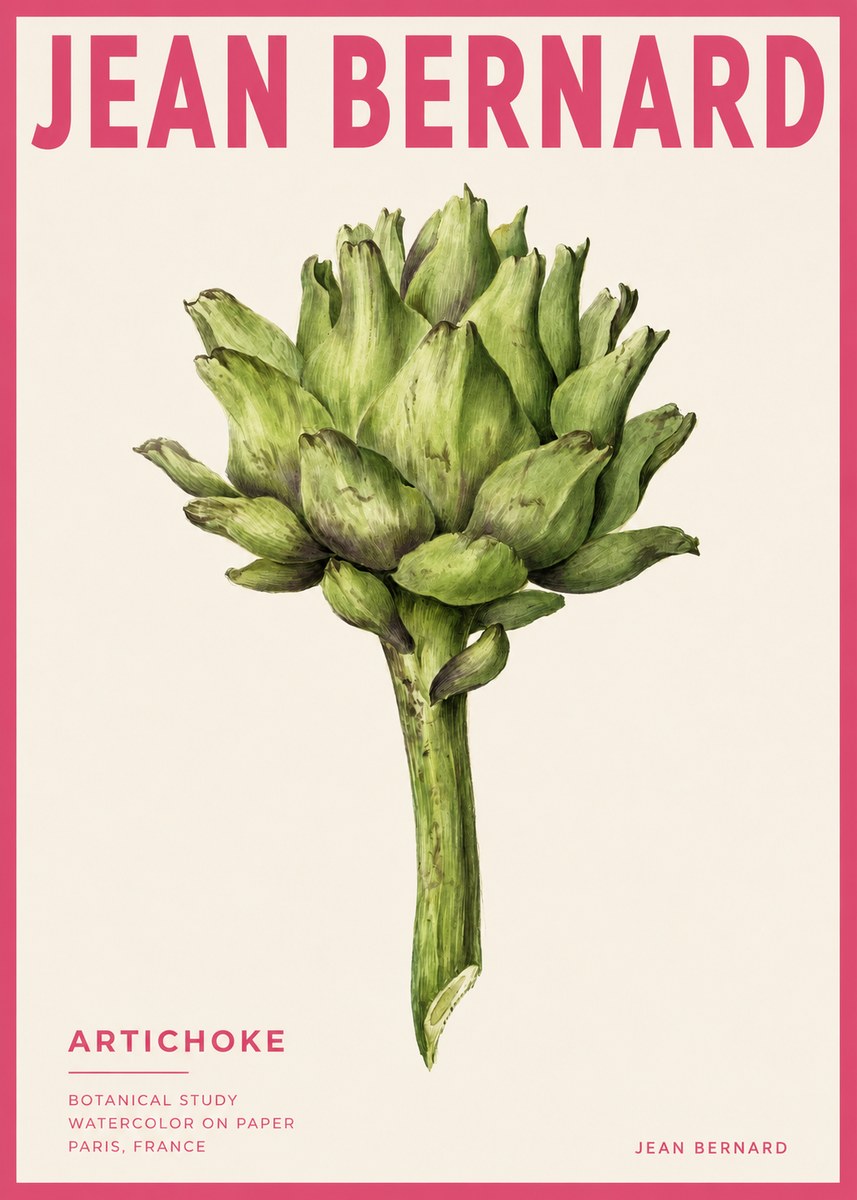 Jean Bernard Green Artichoke No4 - Juliste