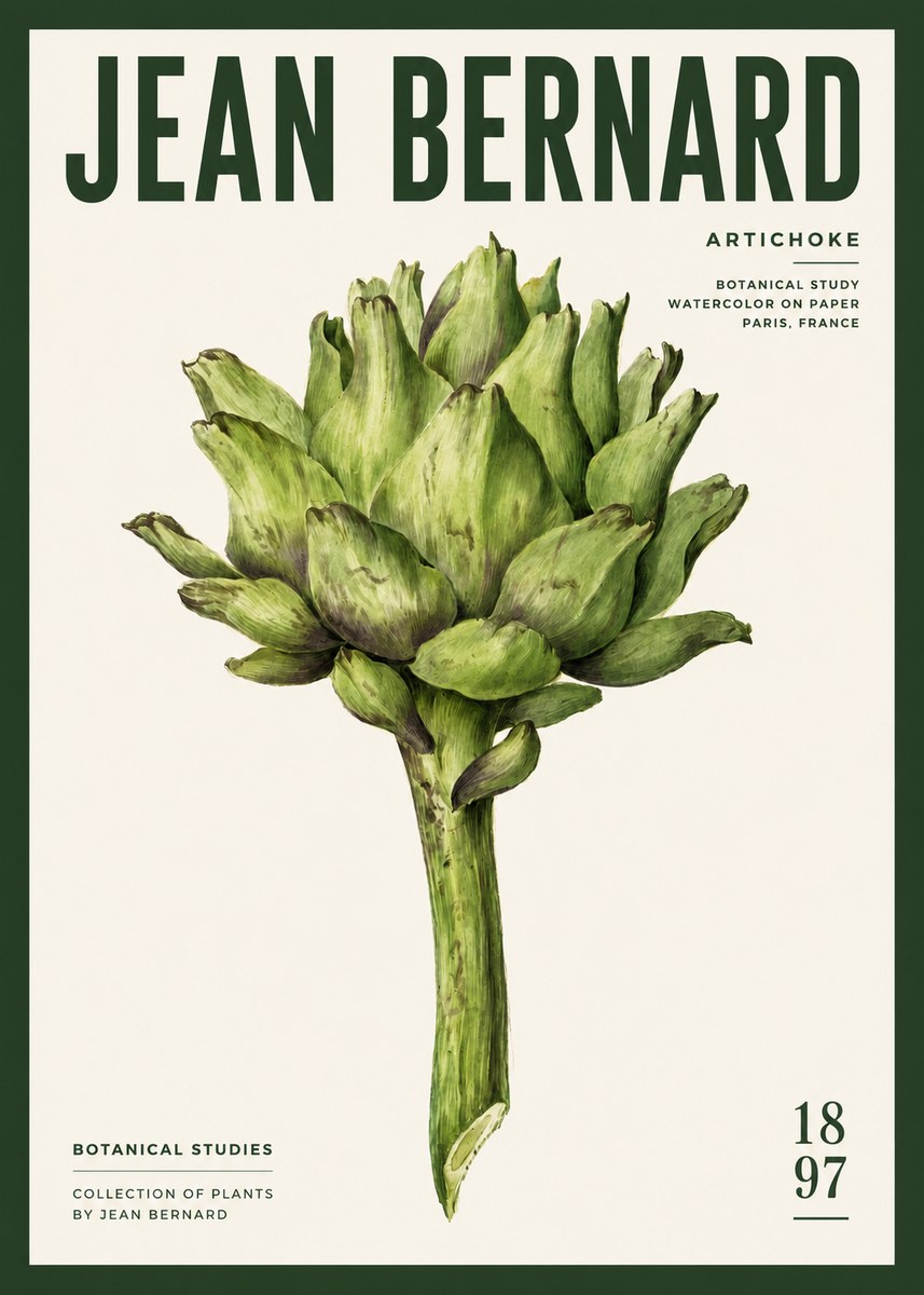 Jean Bernard Green Artichoke No6 - Juliste
