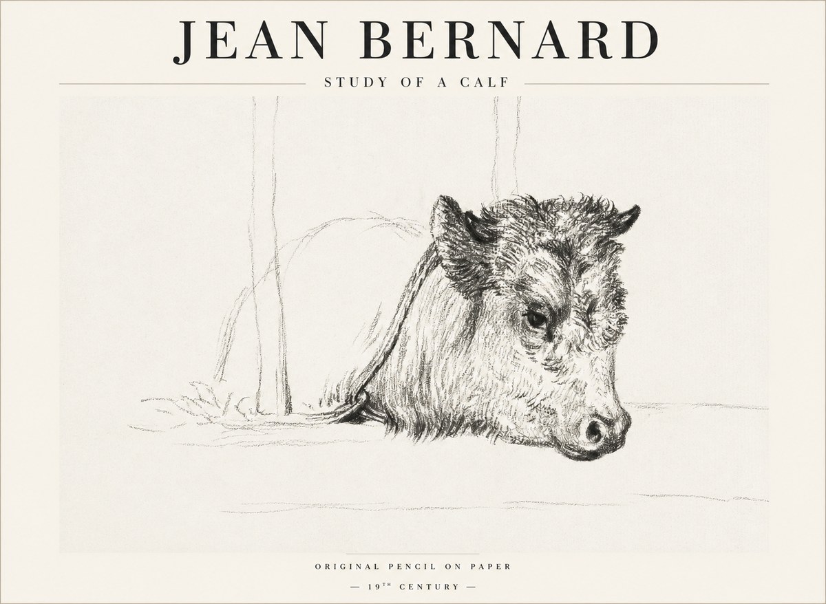 Jean Bernard Study of a Calf I No1 - Juliste