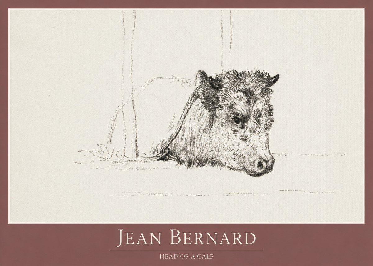 Jean Bernard Study of a Calf I No2 - Juliste