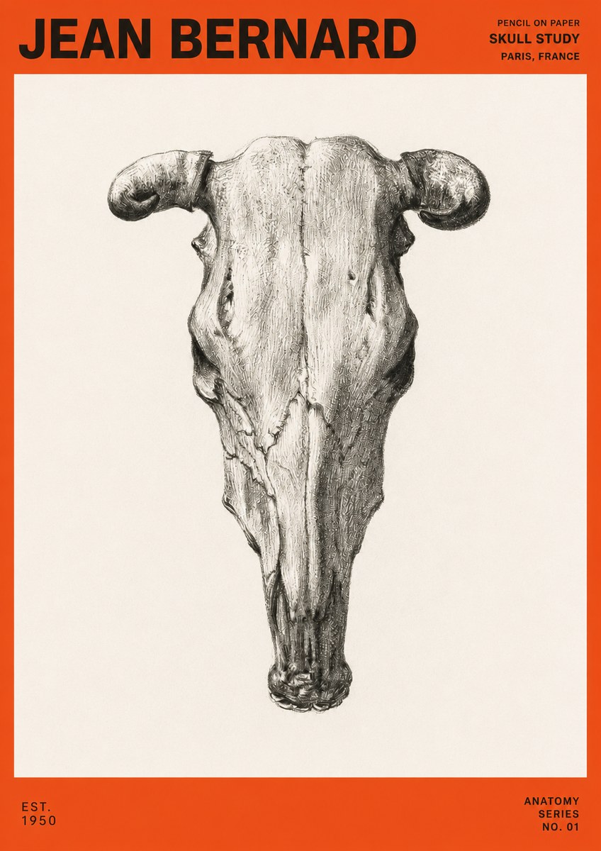Jean Bernard Skull Study No3 - Juliste