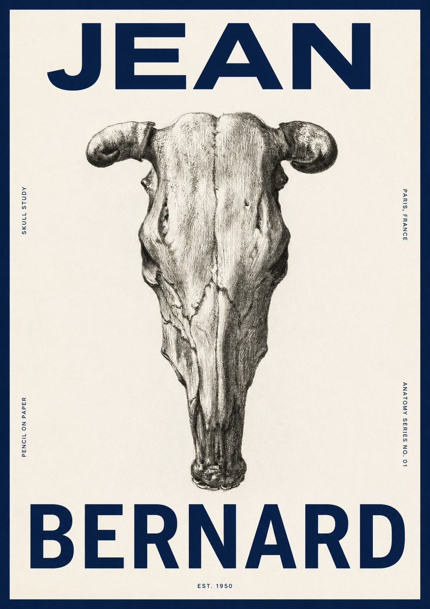 Jean Bernard Skull Study No4 - Juliste