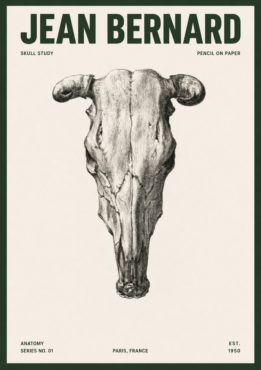 Jean Bernard Skull Study No5 - Juliste