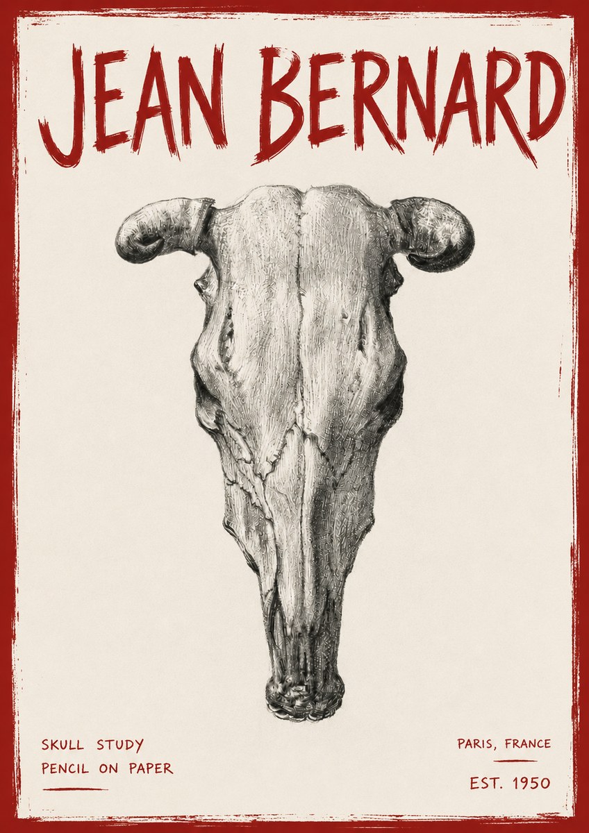 Jean Bernard Skull Study No6 - Juliste