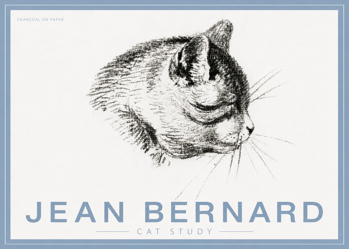 Jean Bernard Cat Study IV No5 - Juliste