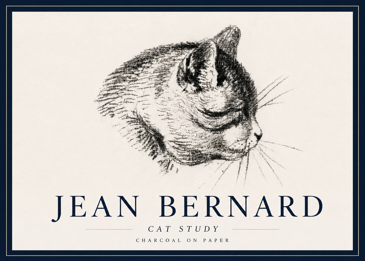 Jean Bernard Cat Study IV No6 - Juliste