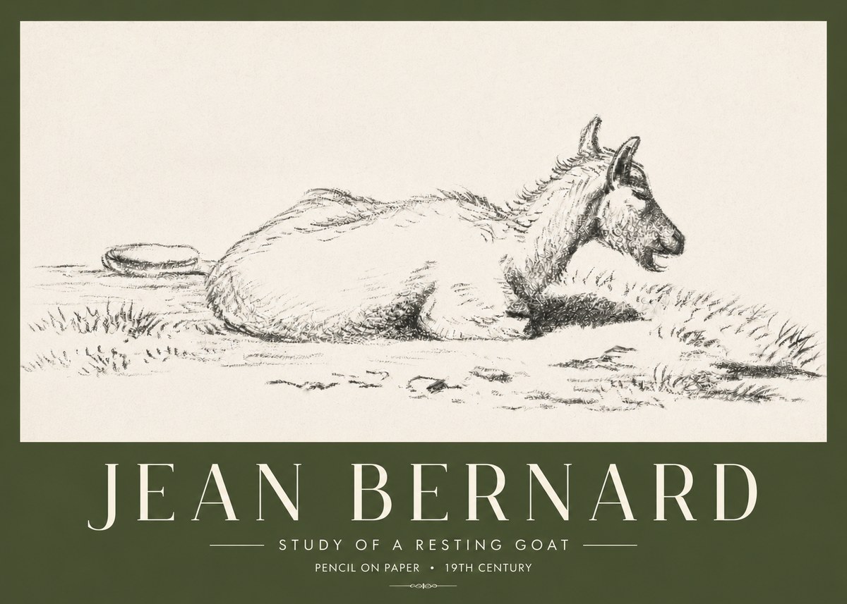Jean Bernard Study of a Resting Goat No4 - Juliste